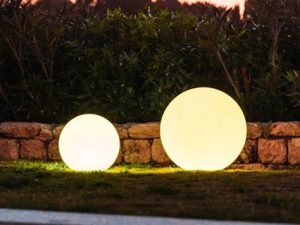 Glob Luminos Alb 40 cm – LED RGB 3W pentru iluminat decorativ exterior